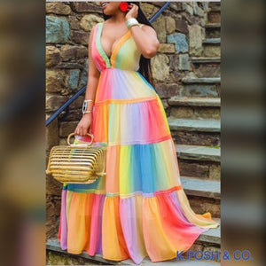 Plus Multicolor Maxi Dress