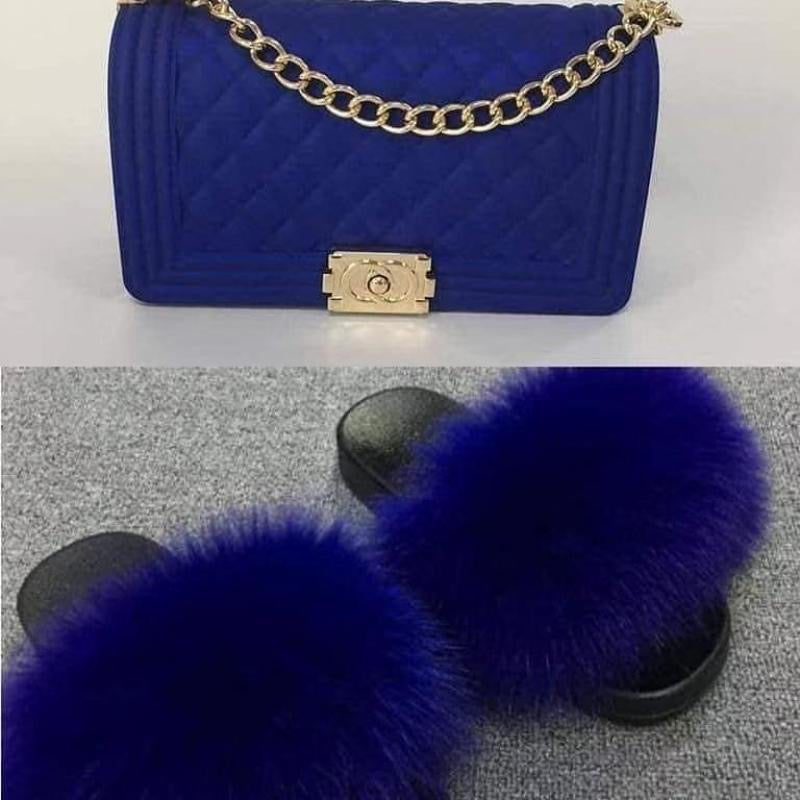 Jelly Bag & Fur Slide Set – K Posh & Co.